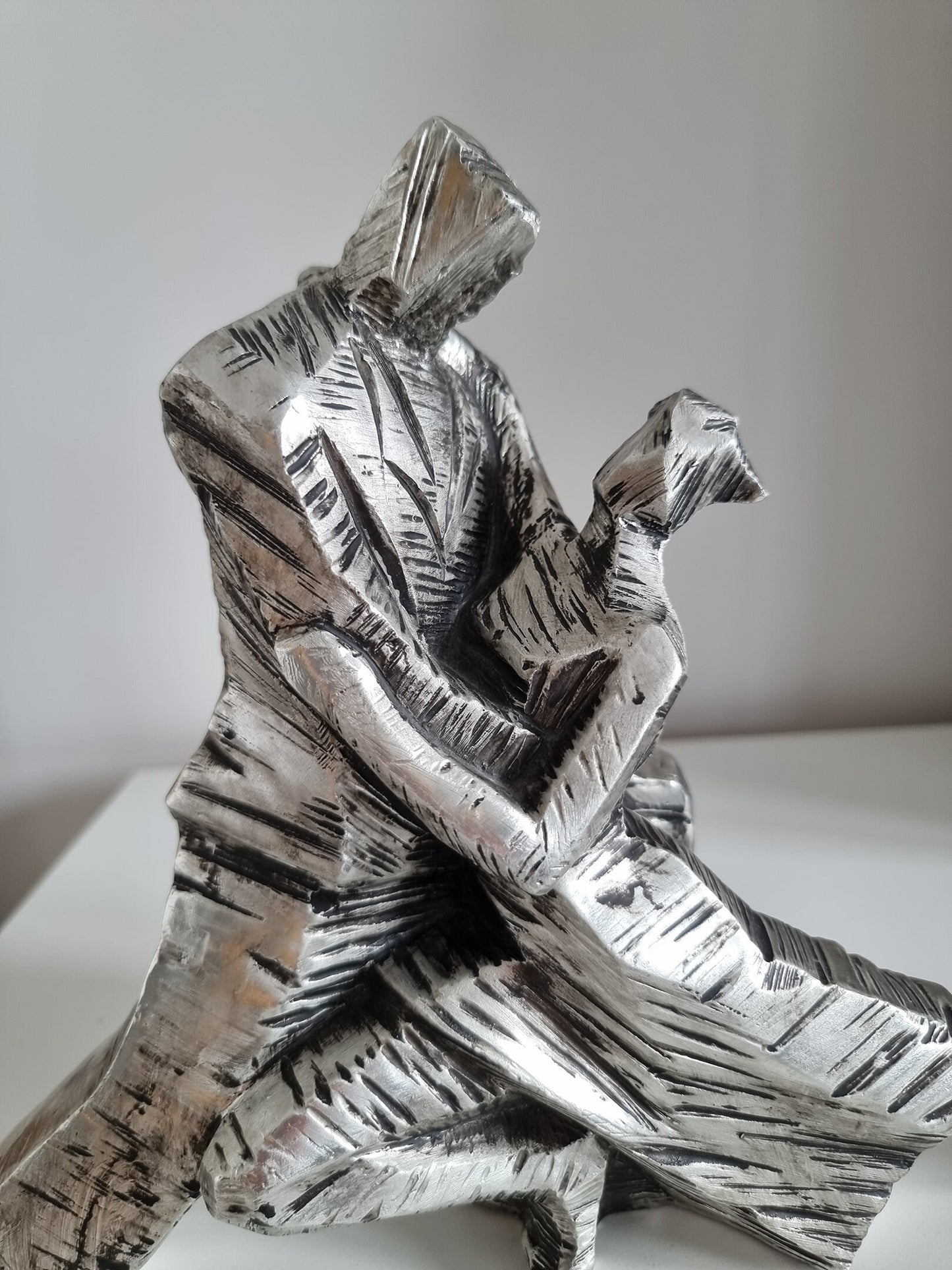Vintage Metal Effect Tango Dancers Sculpture