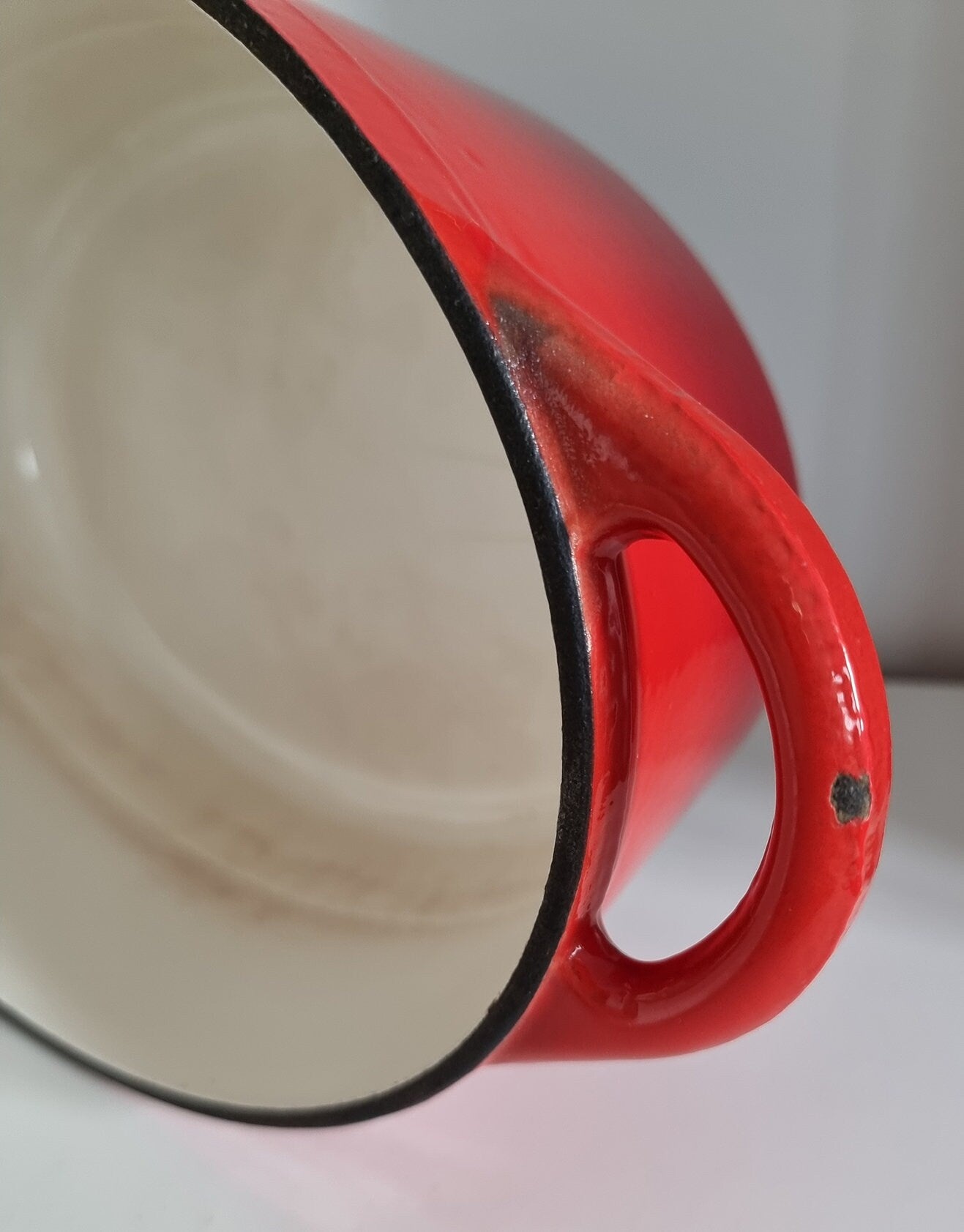 Large & Heavy Vintage Ernesto Cast Iron Enamelled Casserole Lidded Oven Dish In Red