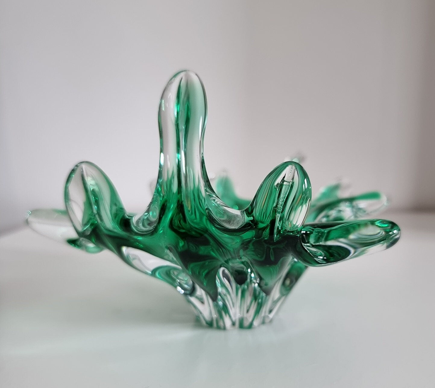Vintage Czech Bohemia Art Glass Dish