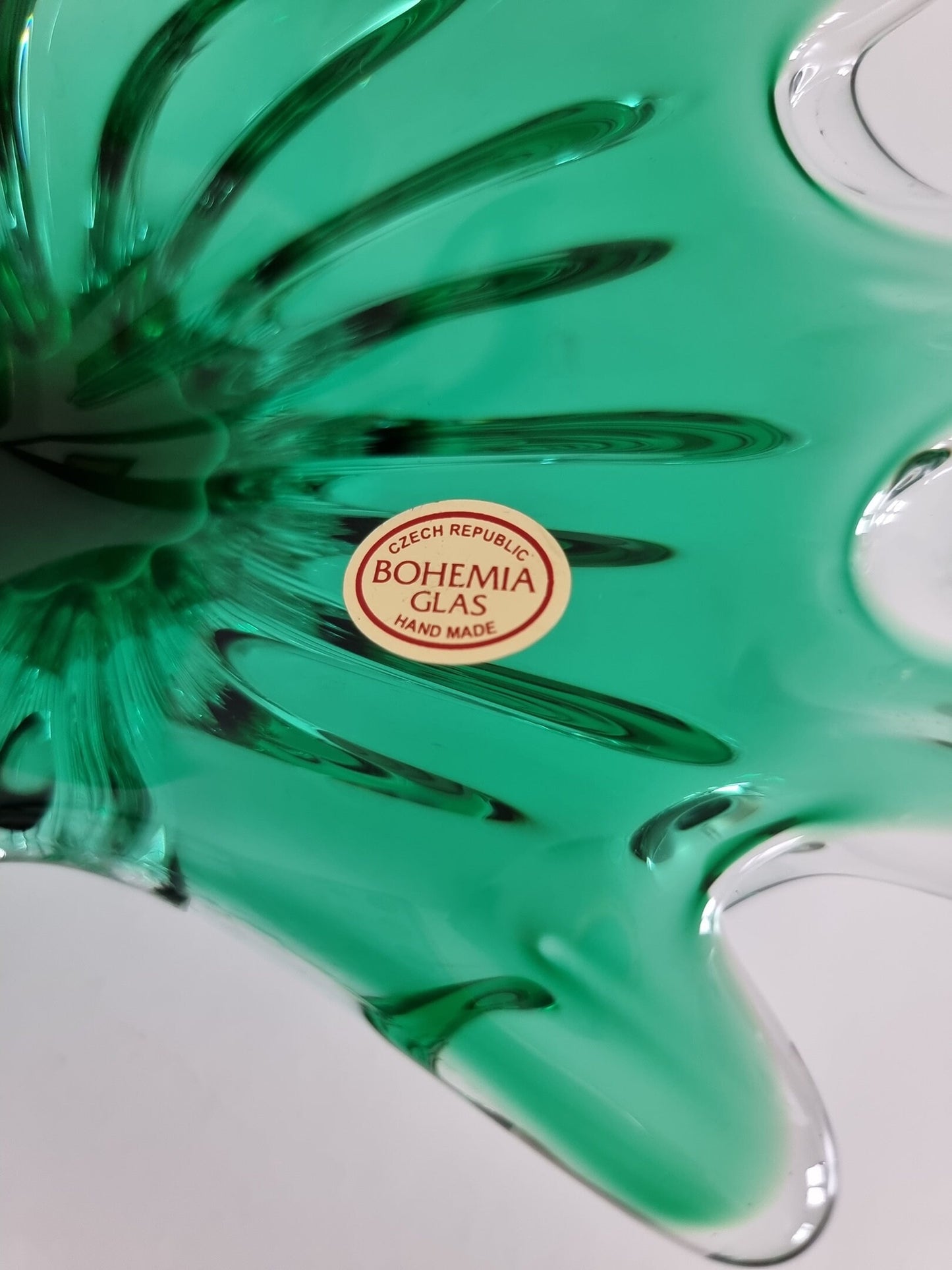 Vintage Czech Bohemia Art Glass Dish