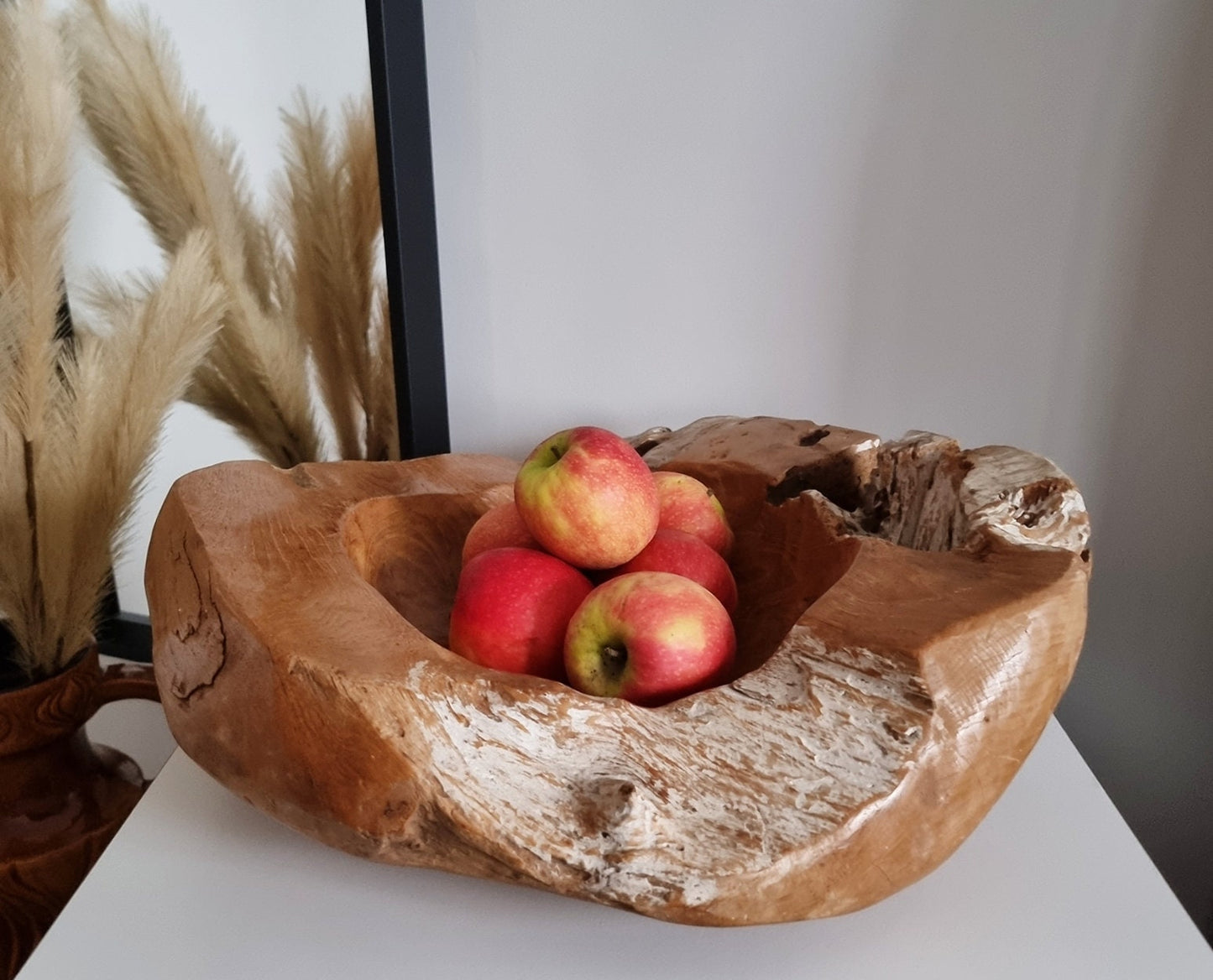 Vintage Large & Heavy Rustic Solid Wooden Bowl/Centrepiece