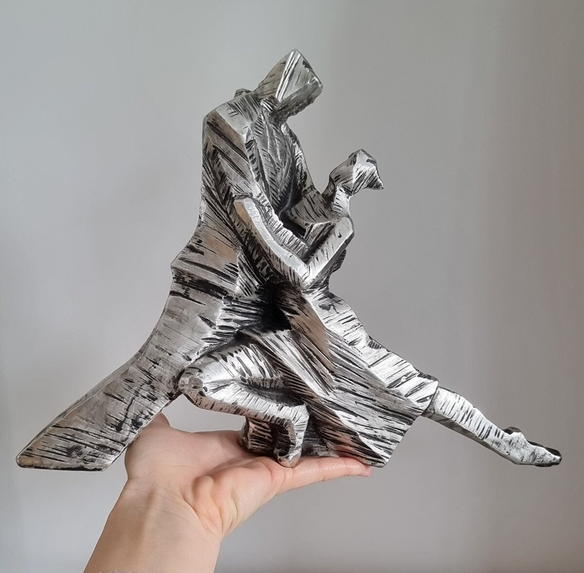 Vintage Metal Effect Tango Dancers Sculpture