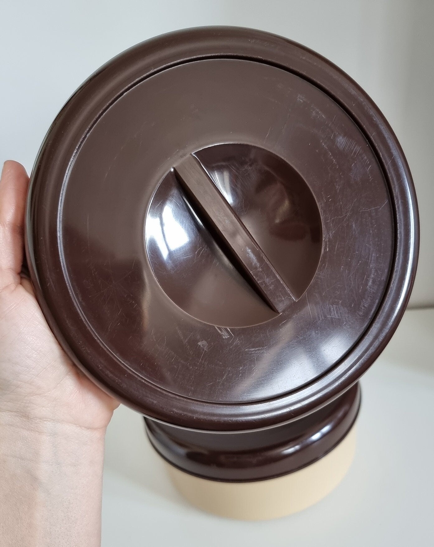 Pair Of Retro Embee Plastic Round Kitchen Food Storage Containers