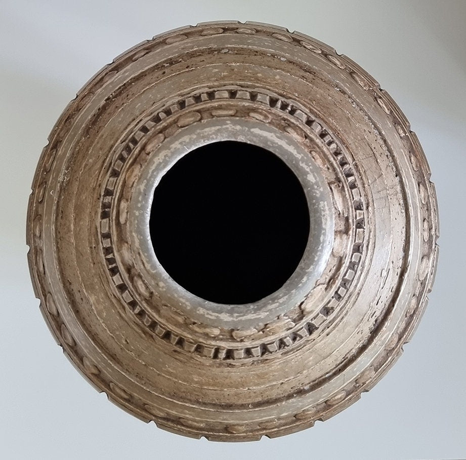Large Vintage Rustic Textured Ceramic Vase