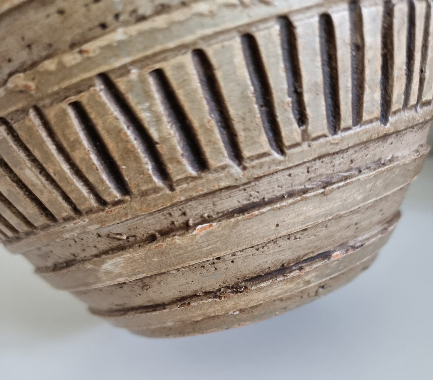 Large Vintage Rustic Textured Ceramic Vase