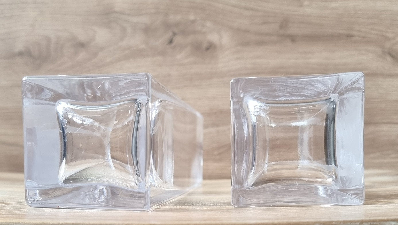 Pair Of Vintage Engraved Frosted Rose Design Glass Vases