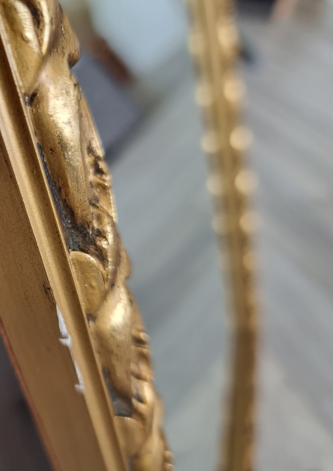 Vintage Ornate Gilt Framed Wall Hanging Mirror