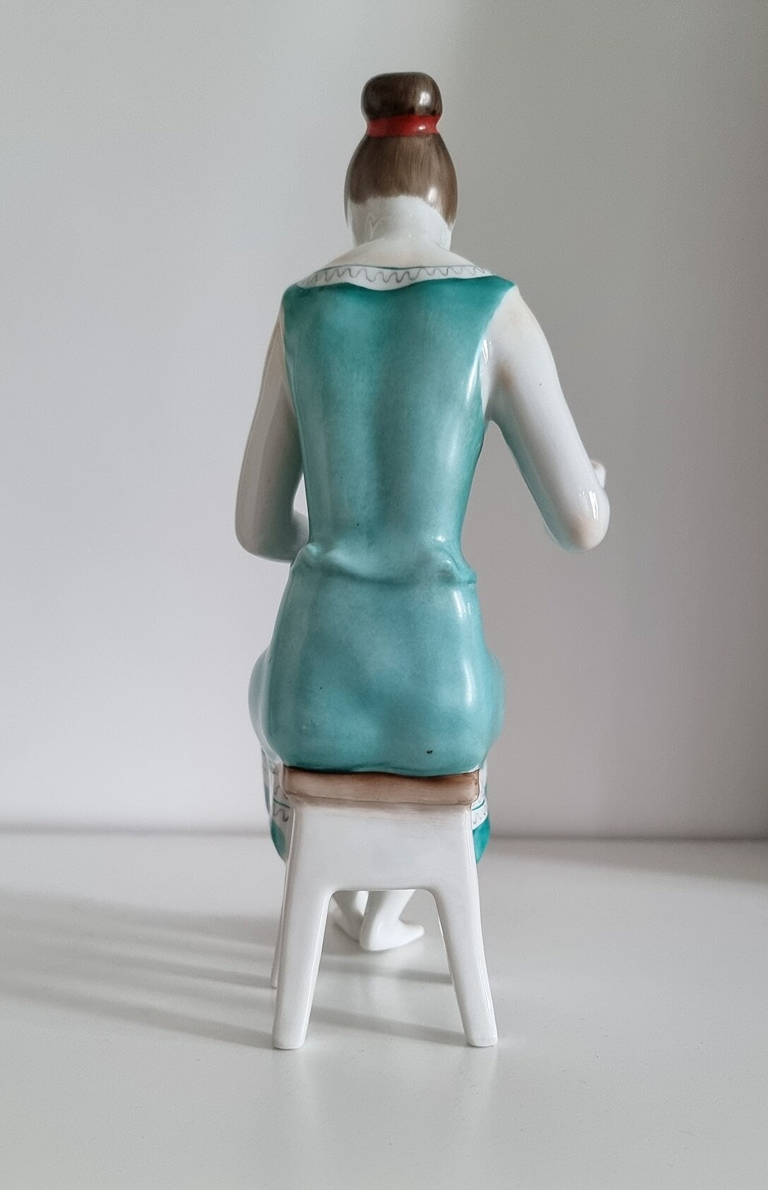 Vintage Hungarian Hollóháza Porcelain Figurine - Woman With Peppers