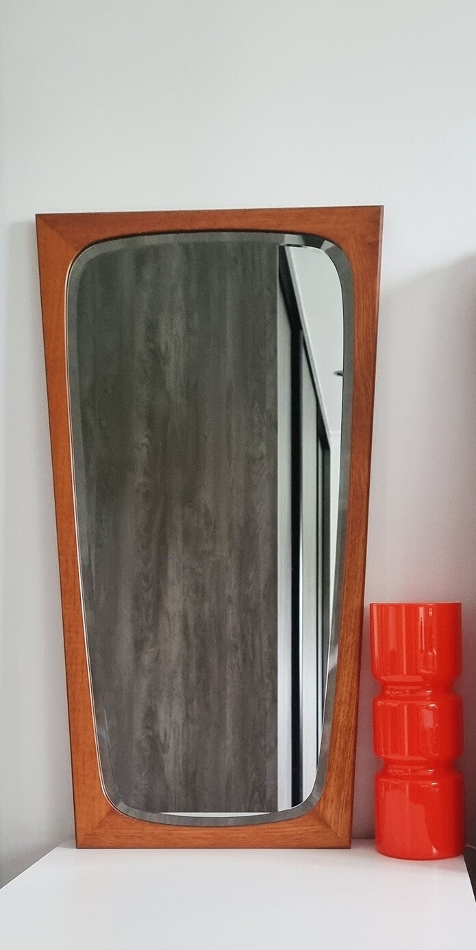 Mid-Century Modern Danish Teak Wall Mirror