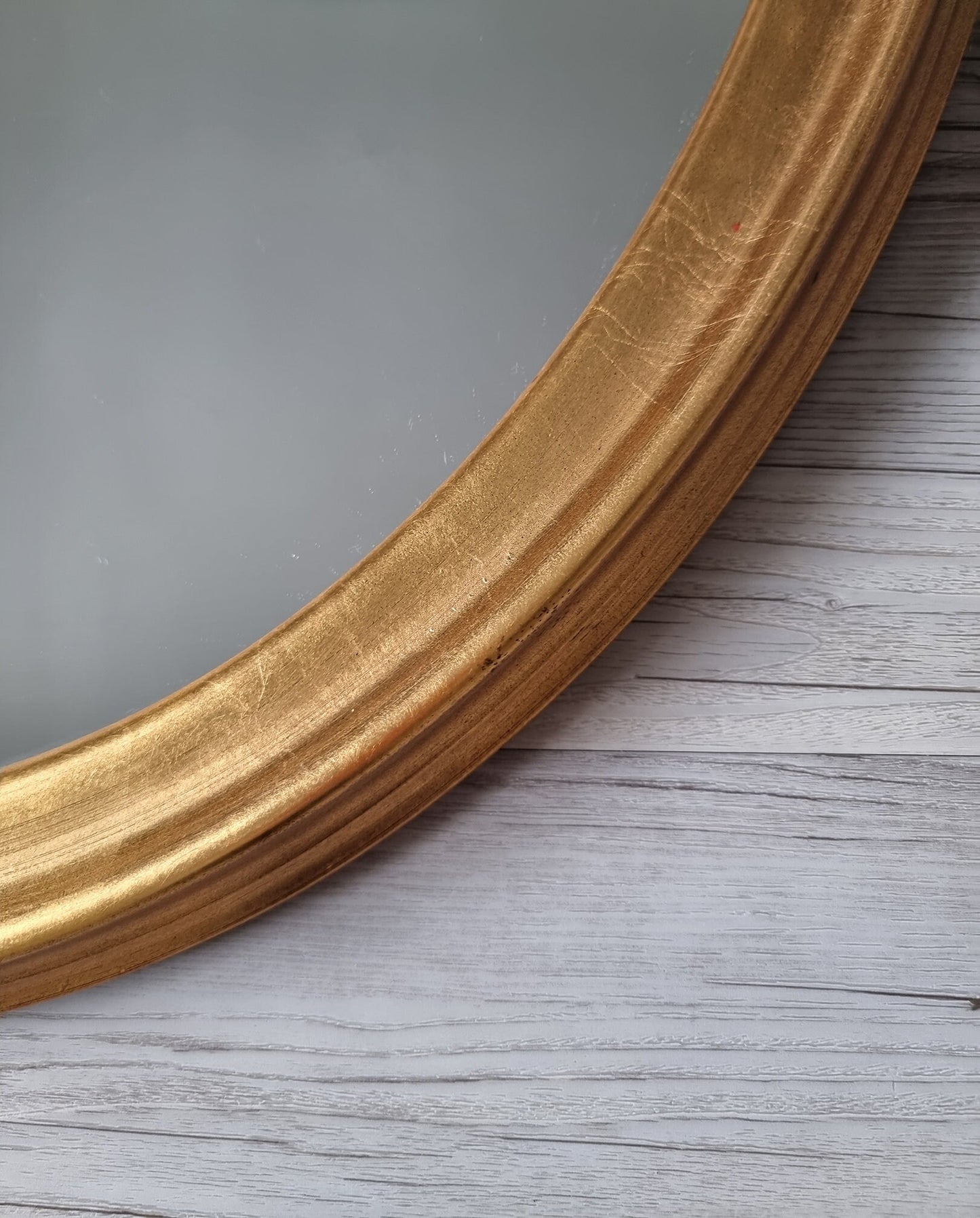 Large Vintage Oval Gilded Wall Hanging Mirror