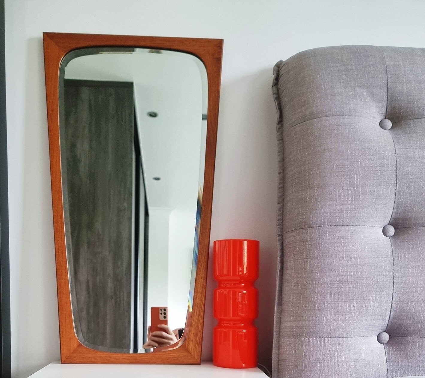 Mid-Century Modern Danish Teak Wall Mirror