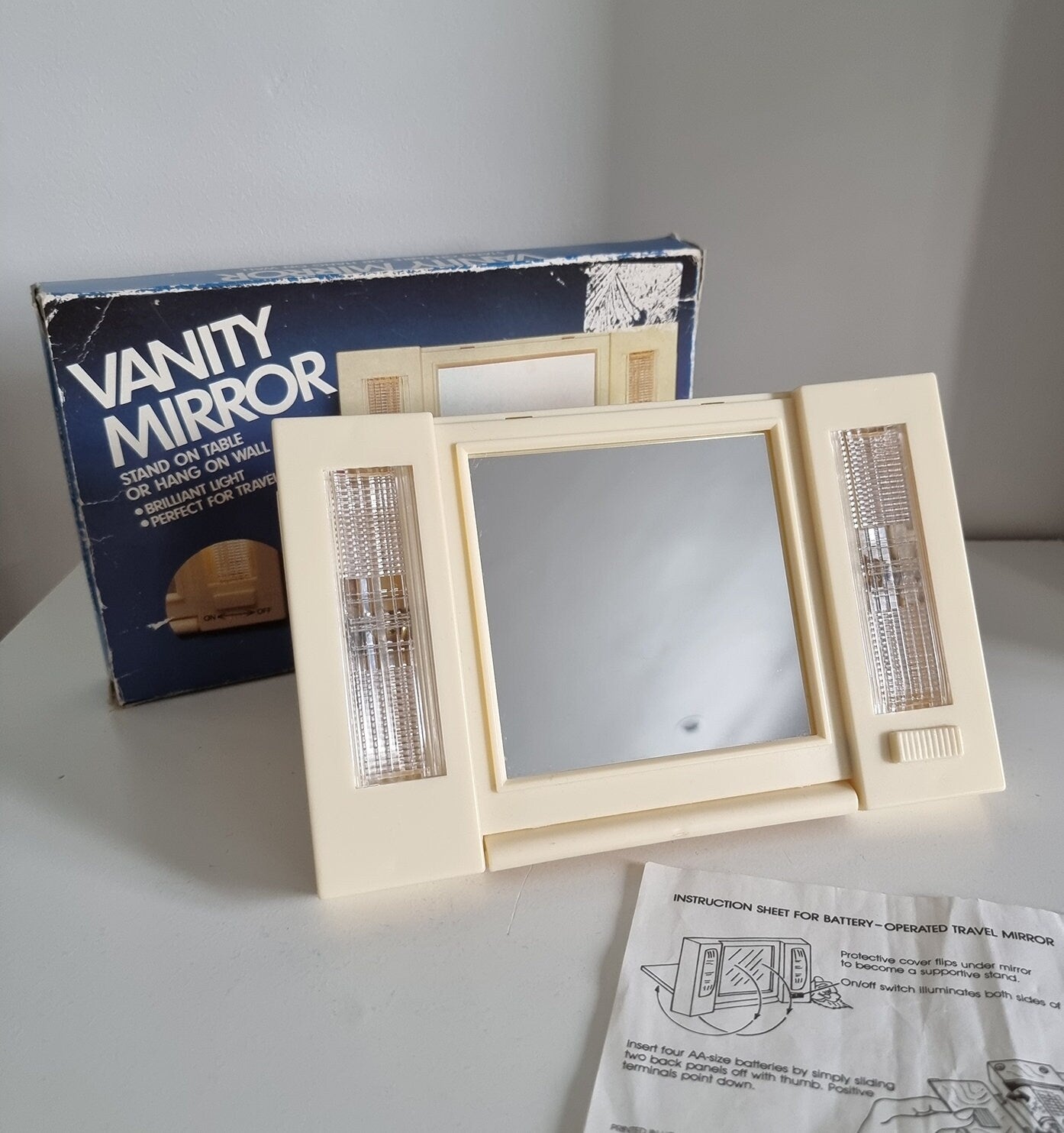 Vintage Battery Operated Light Up Vanity Mirror