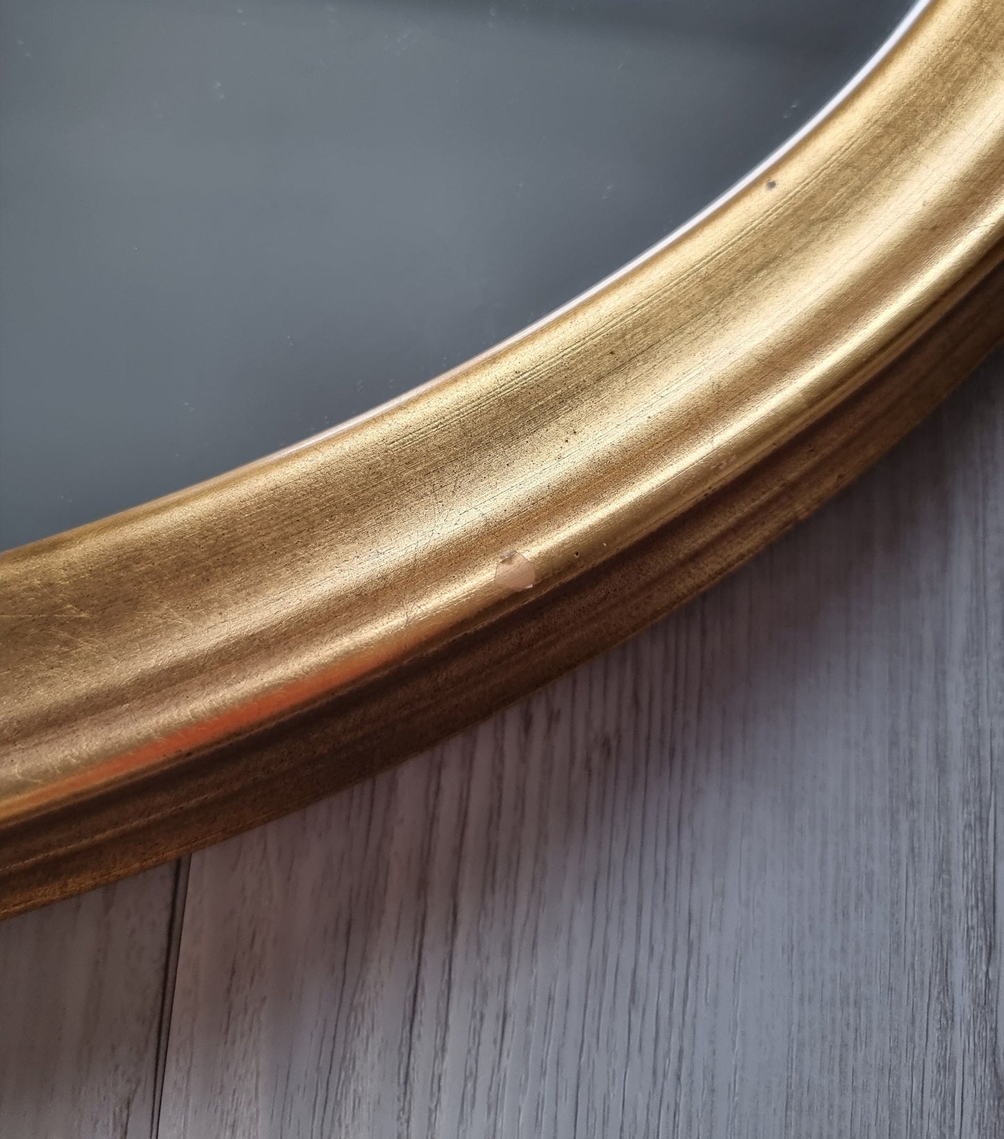 Large Vintage Oval Gilded Wall Hanging Mirror