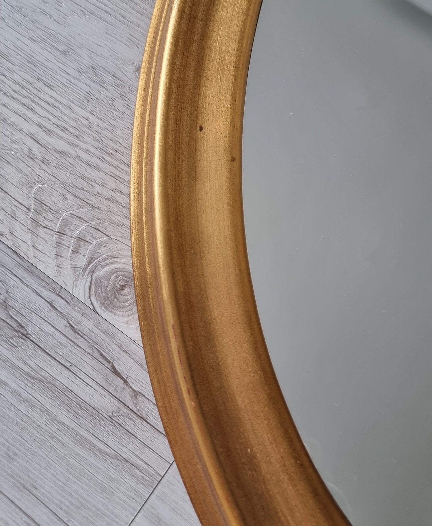 Large Vintage Oval Gilded Wall Hanging Mirror