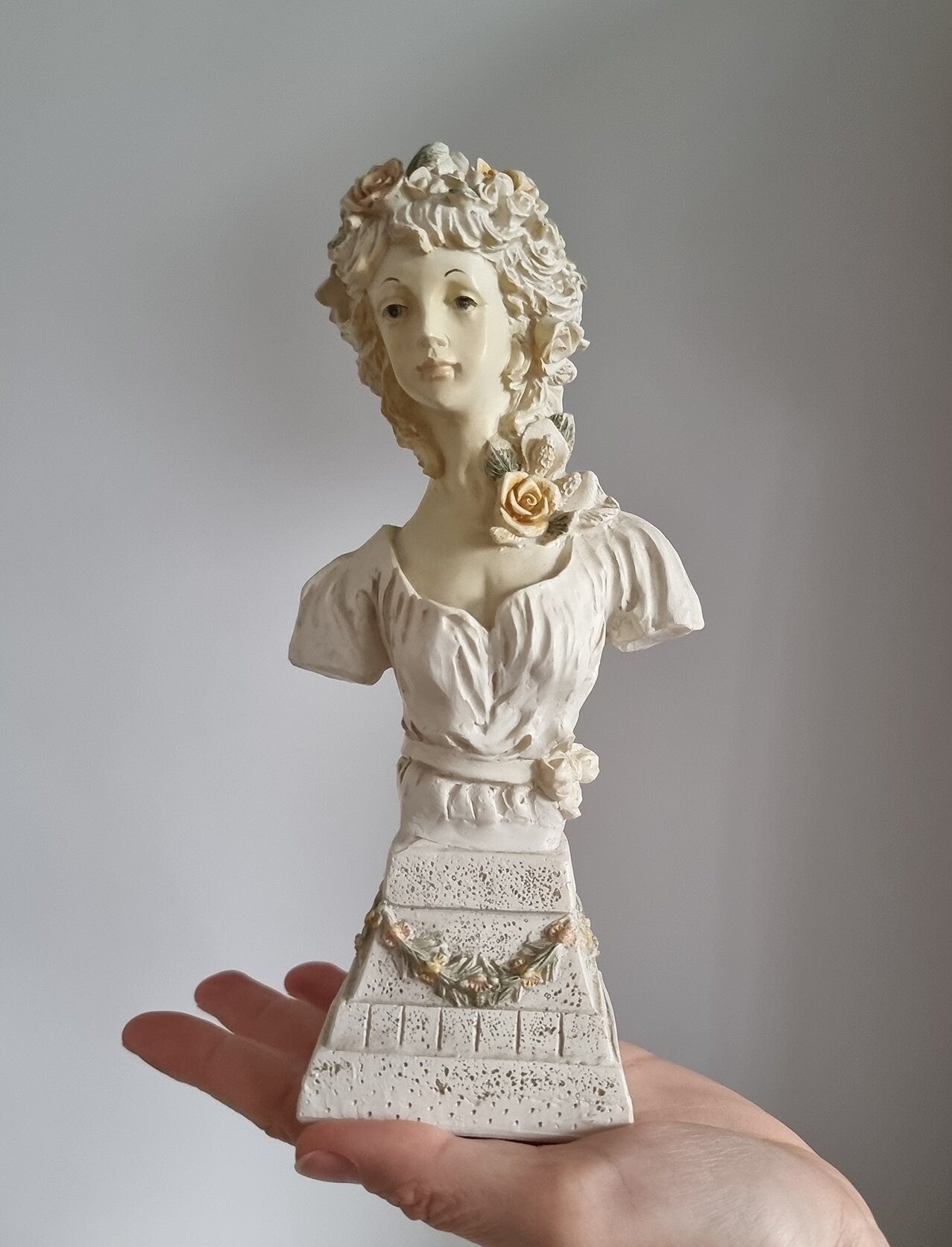 Vintage Young Girl Bust Figurine Statue