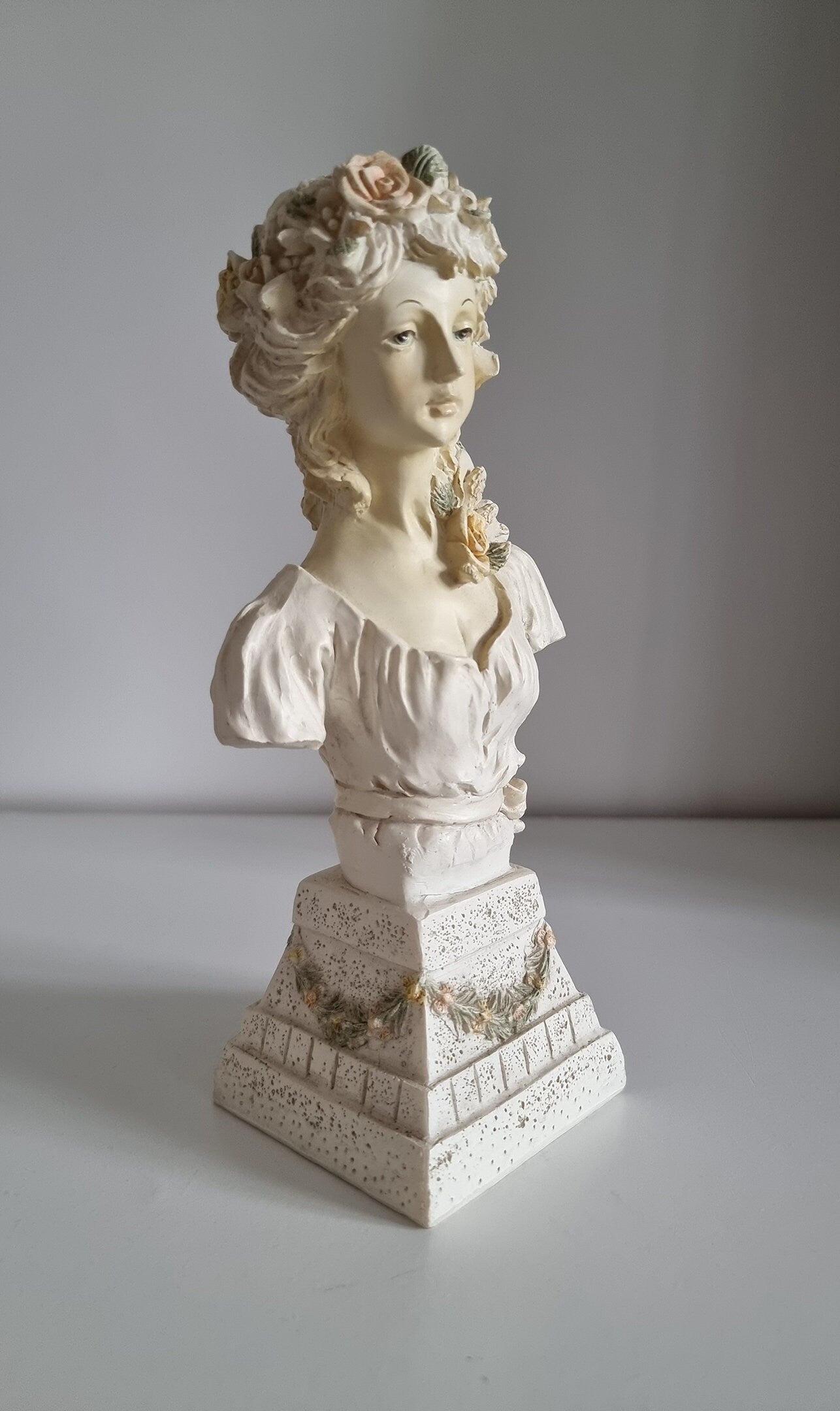 Vintage Young Girl Bust Figurine Statue