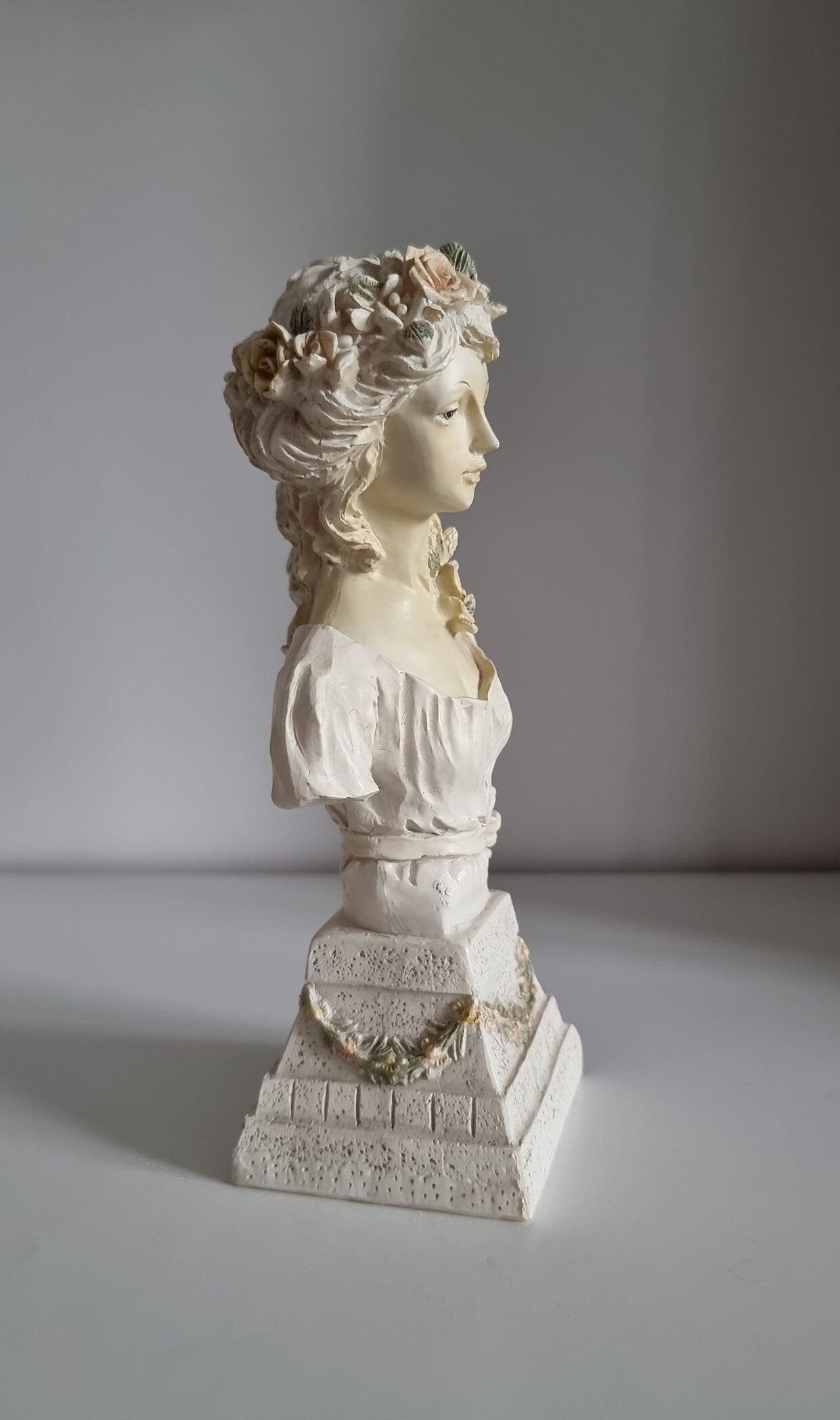 Vintage Young Girl Bust Figurine Statue