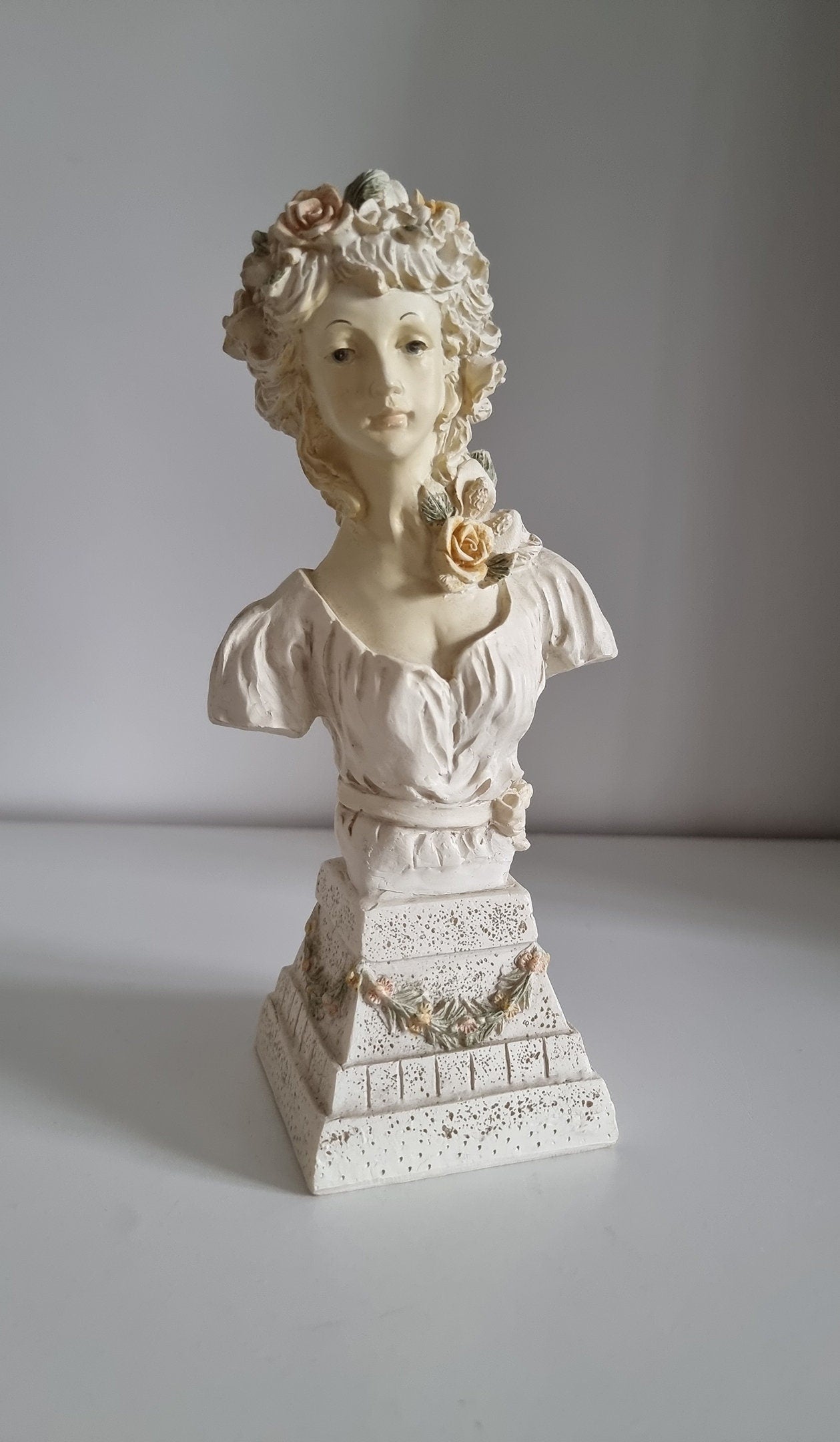 Vintage Young Girl Bust Figurine Statue