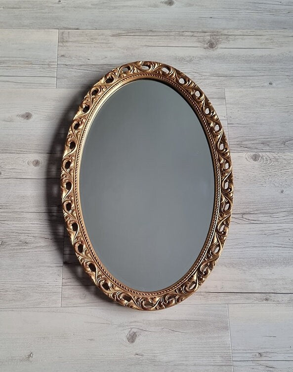 Vintage Ornate Gilt Framed Wall Hanging Mirror