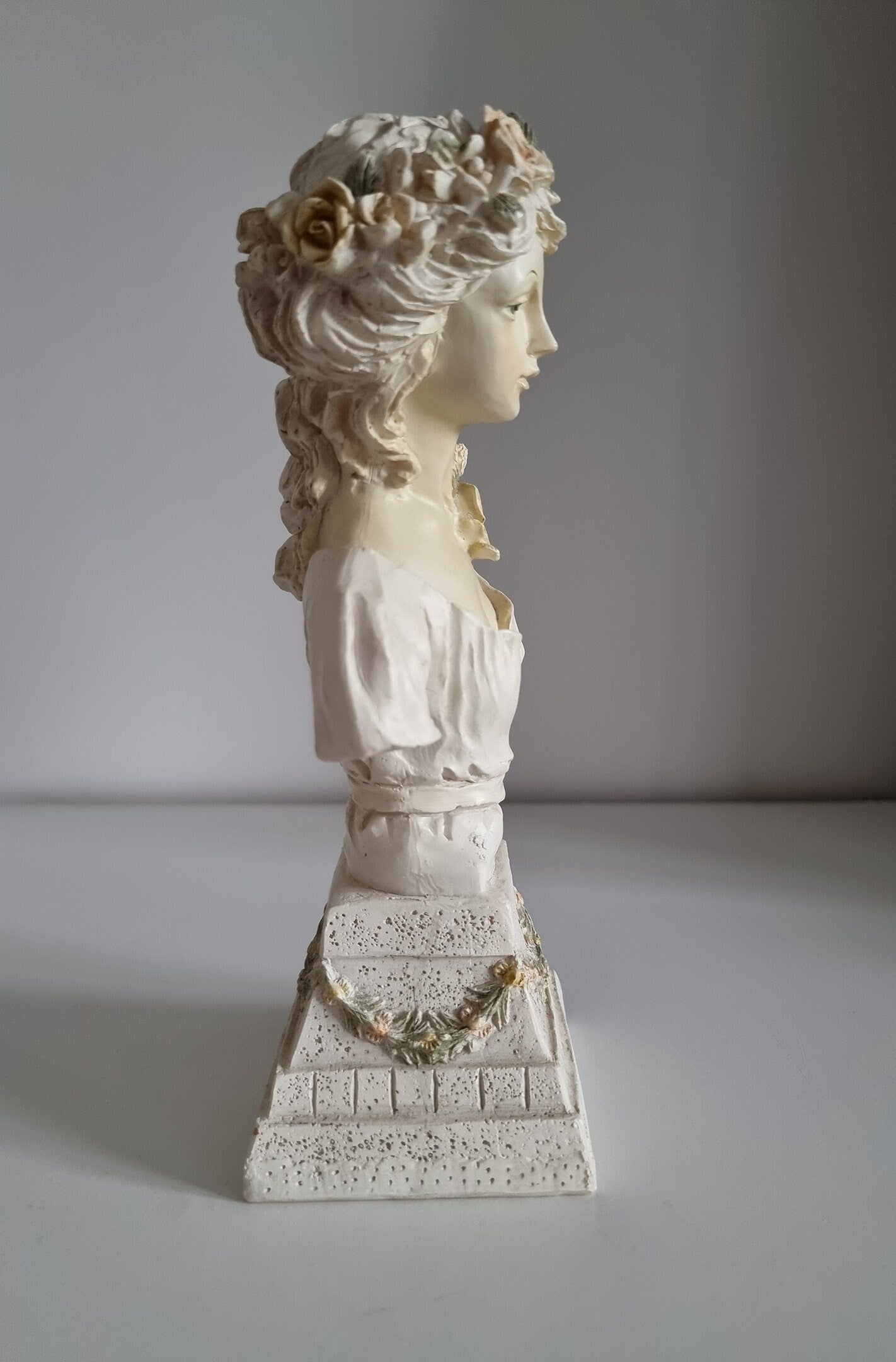 Vintage Young Girl Bust Figurine Statue