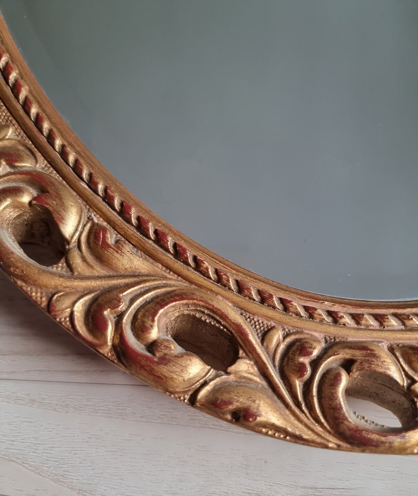 Vintage Ornate Gilt Framed Wall Hanging Mirror