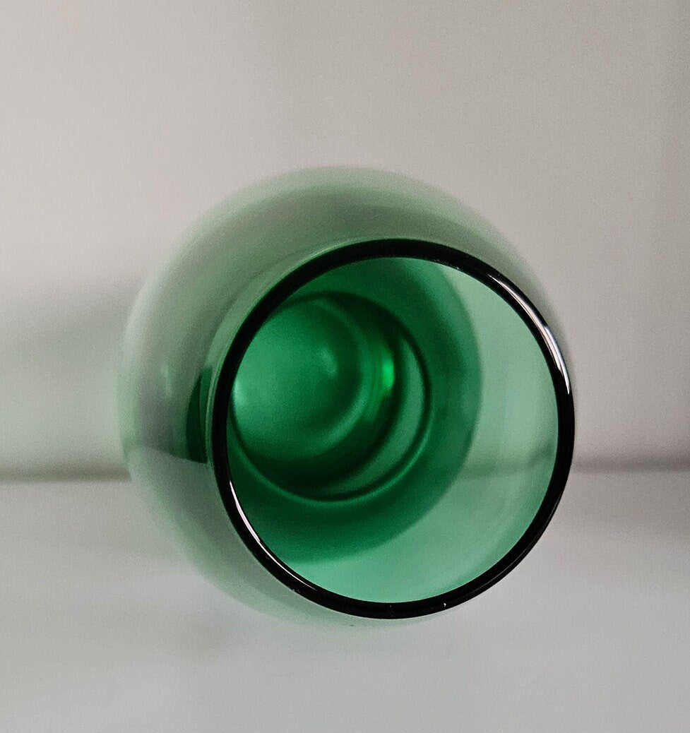 Mid-Century Riihimaki Green Glass Vase Number 1479