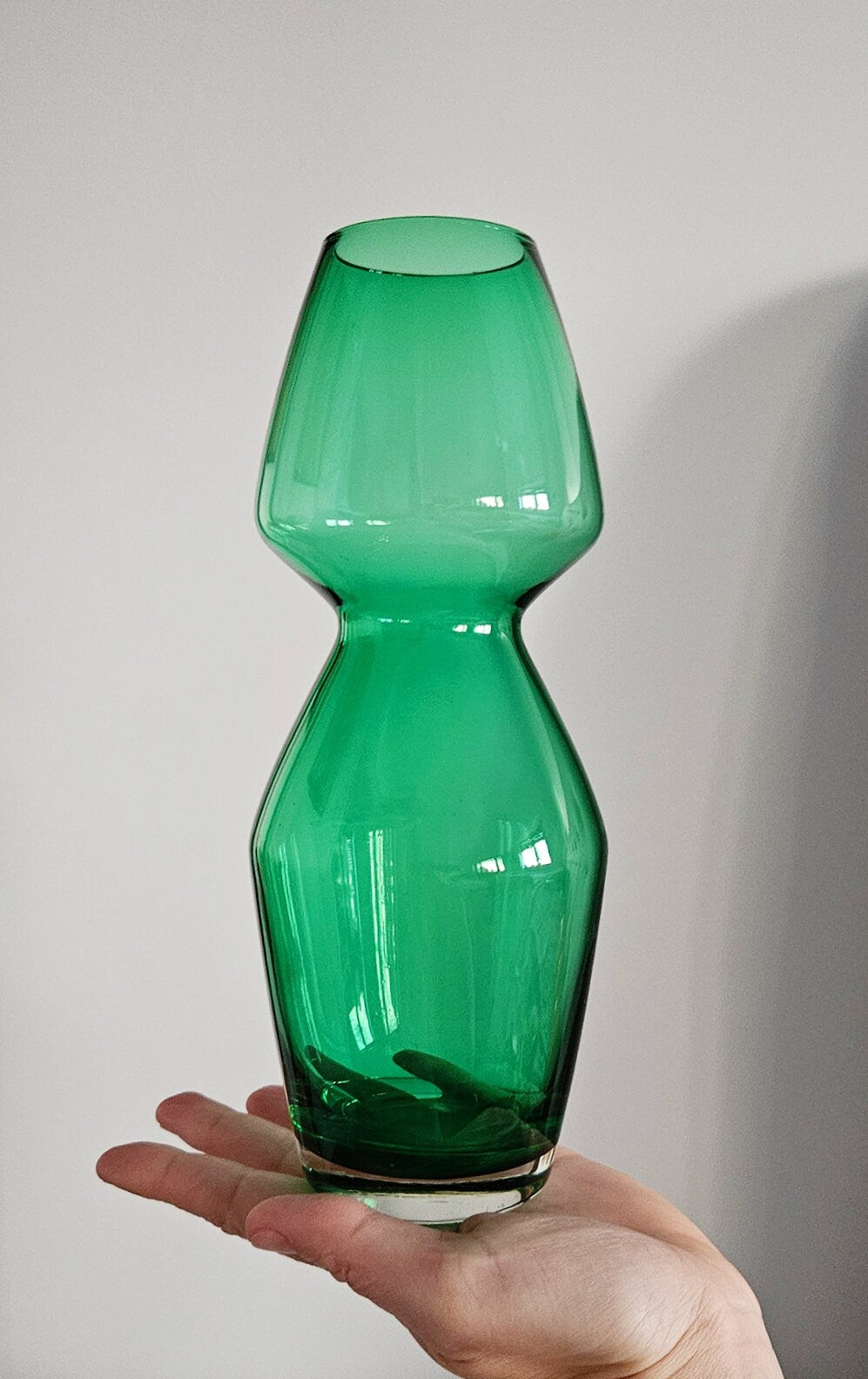 Mid-Century Riihimaki Green Glass Vase Number 1479