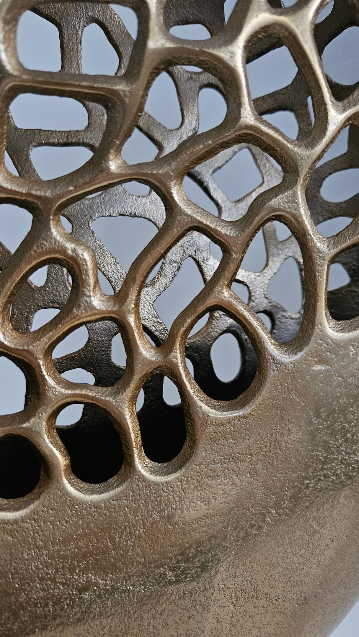 Large Decorative Abstract Metal Vase