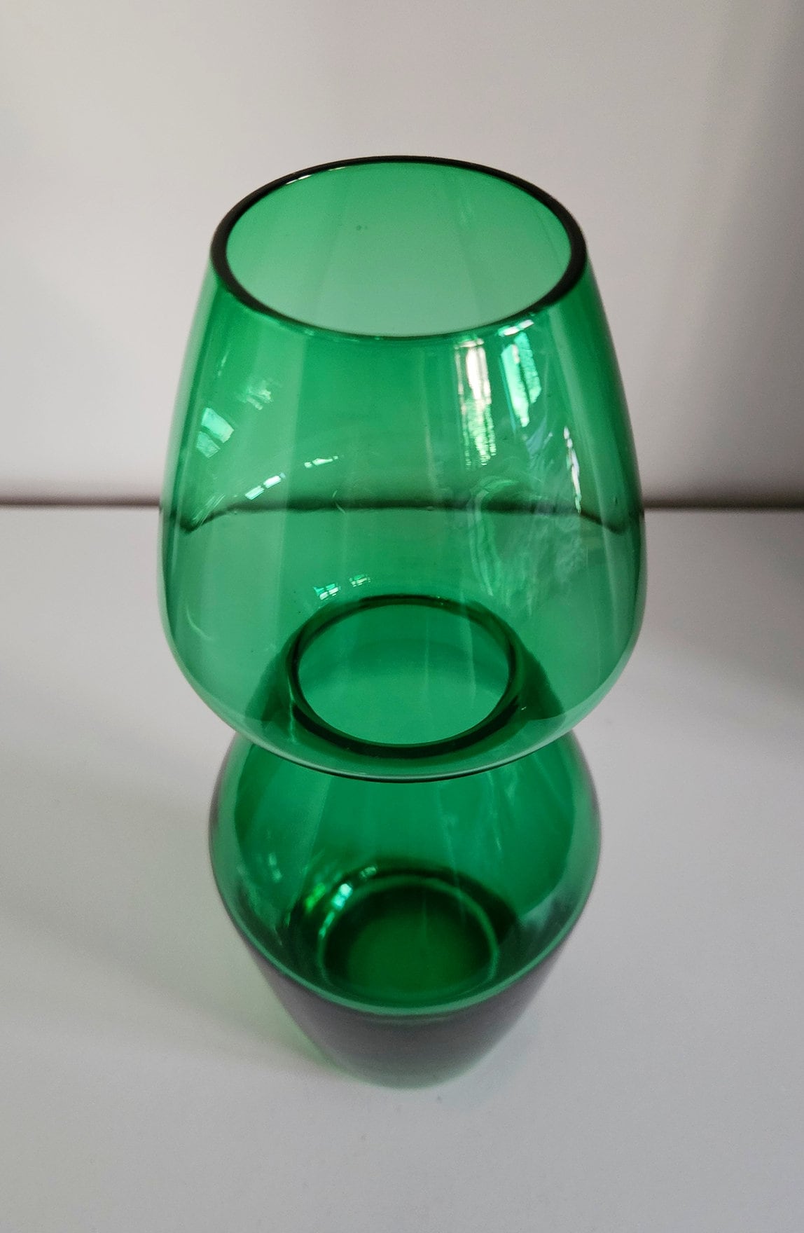 Mid-Century Riihimaki Green Glass Vase Number 1479