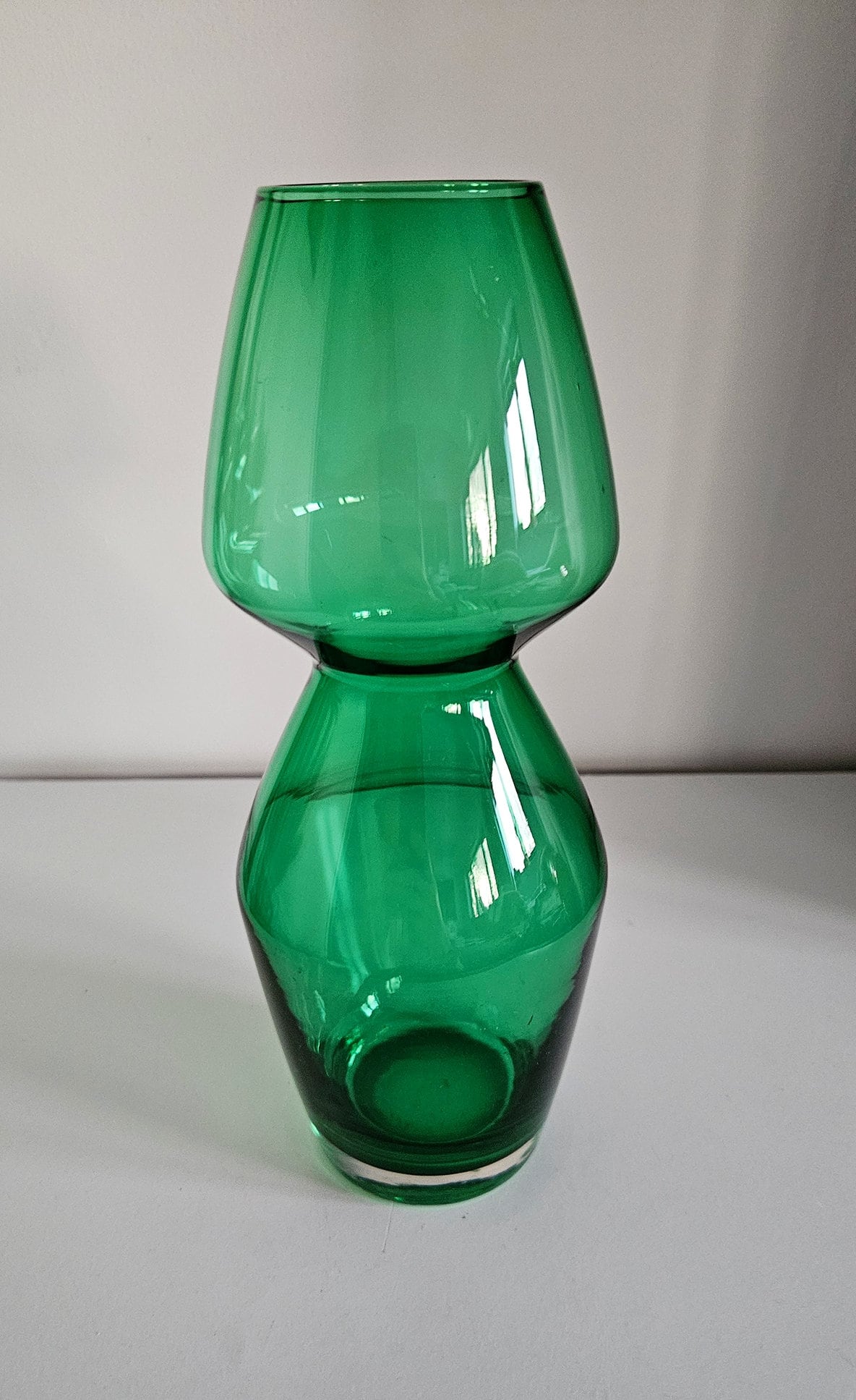 Mid-Century Riihimaki Green Glass Vase Number 1479