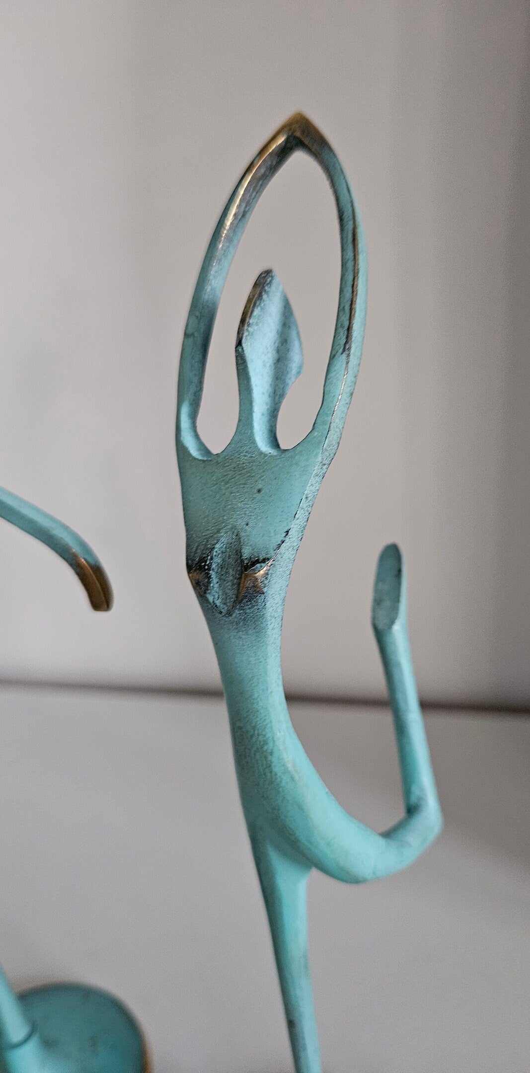 Vintage Set Of Three Painted Brass Dancer/Ballerina Figures