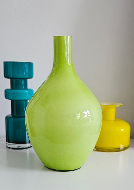 Retro Lime Green Glass Vase