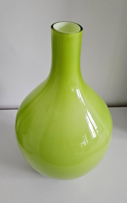 Retro Lime Green Glass Vase