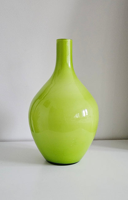 Retro Lime Green Glass Vase