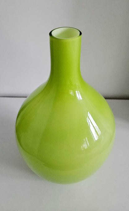 Retro Lime Green Glass Vase