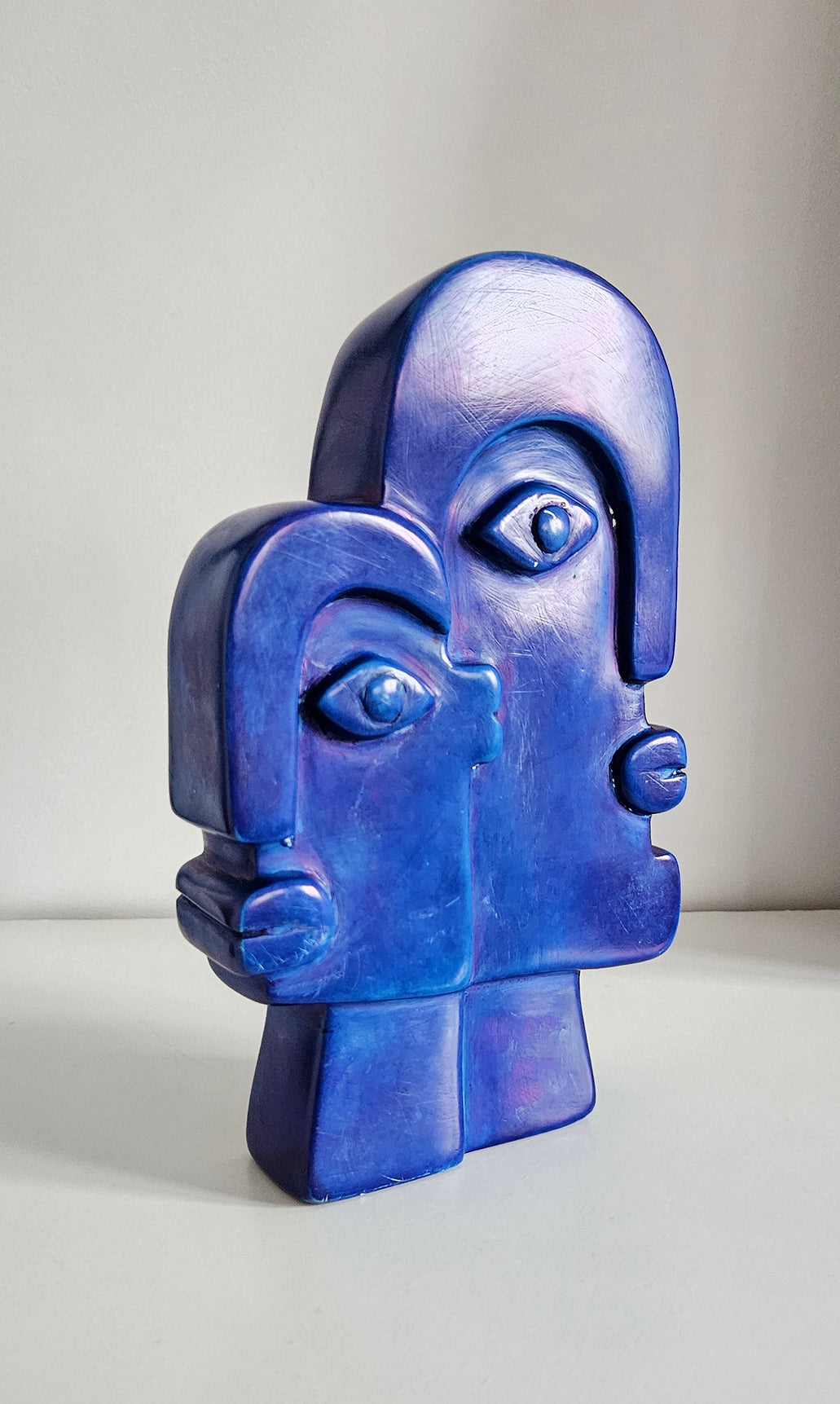 Abstract Faces Soapstone Sculpture