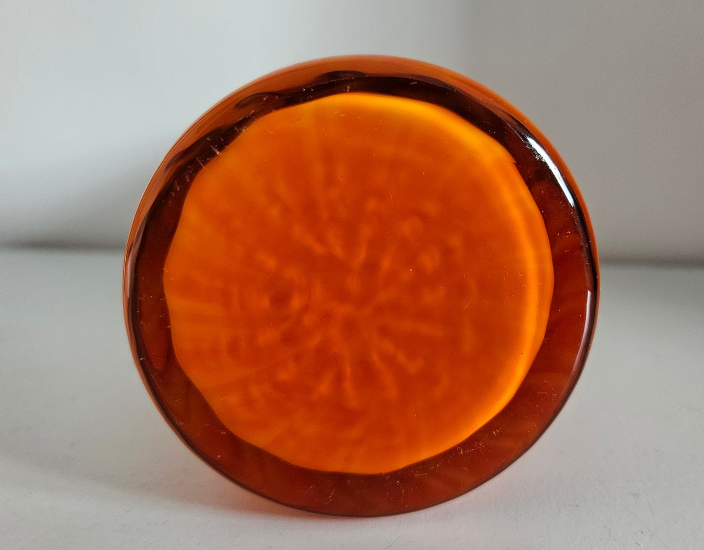 Mid-Century Elme Glasbruk Scandinavian Orange/Yellow Glass Vase