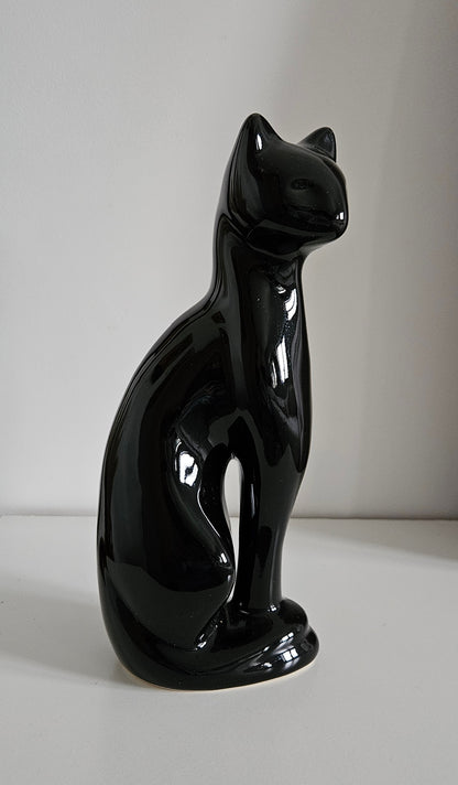 Retro Tall Black Cat Statue Figurine