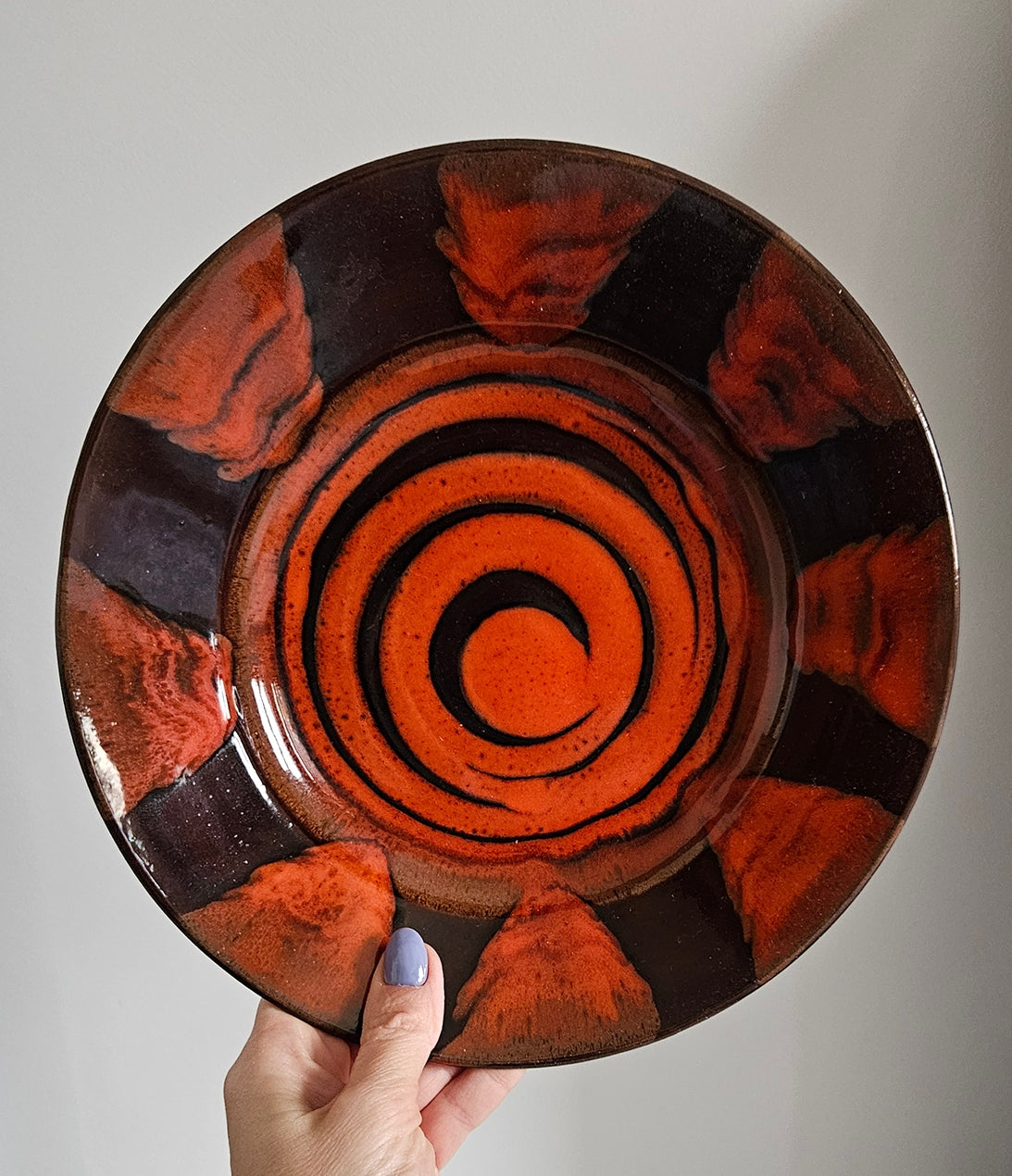 Mid-Century Hungarian Studio Pottery Wall Hanging Plate