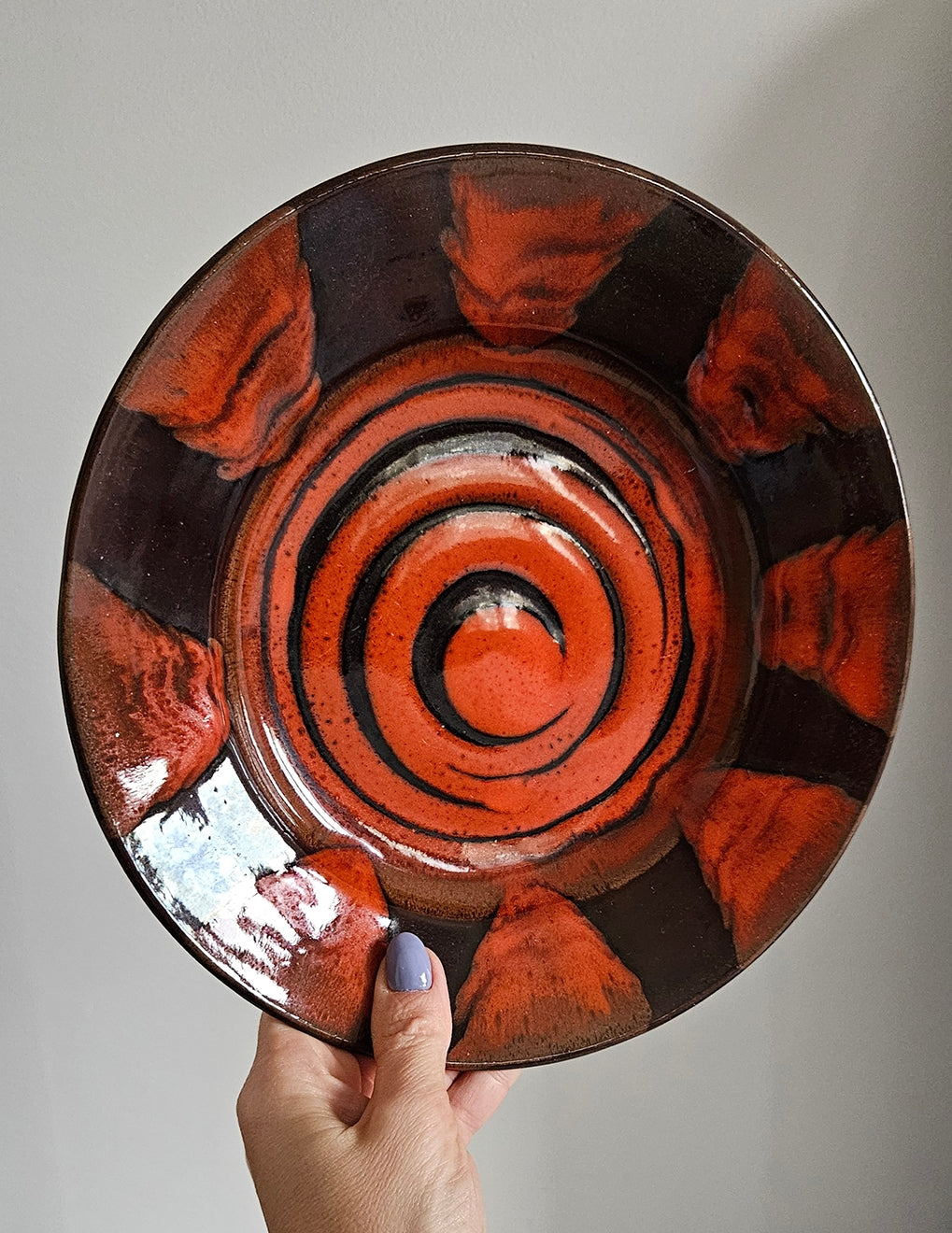 Mid-Century Hungarian Studio Pottery Wall Hanging Plate