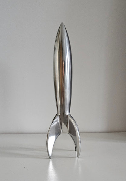 Rare Mid-Century Vintage Spage Age Aluminium Rocket, Spaceship