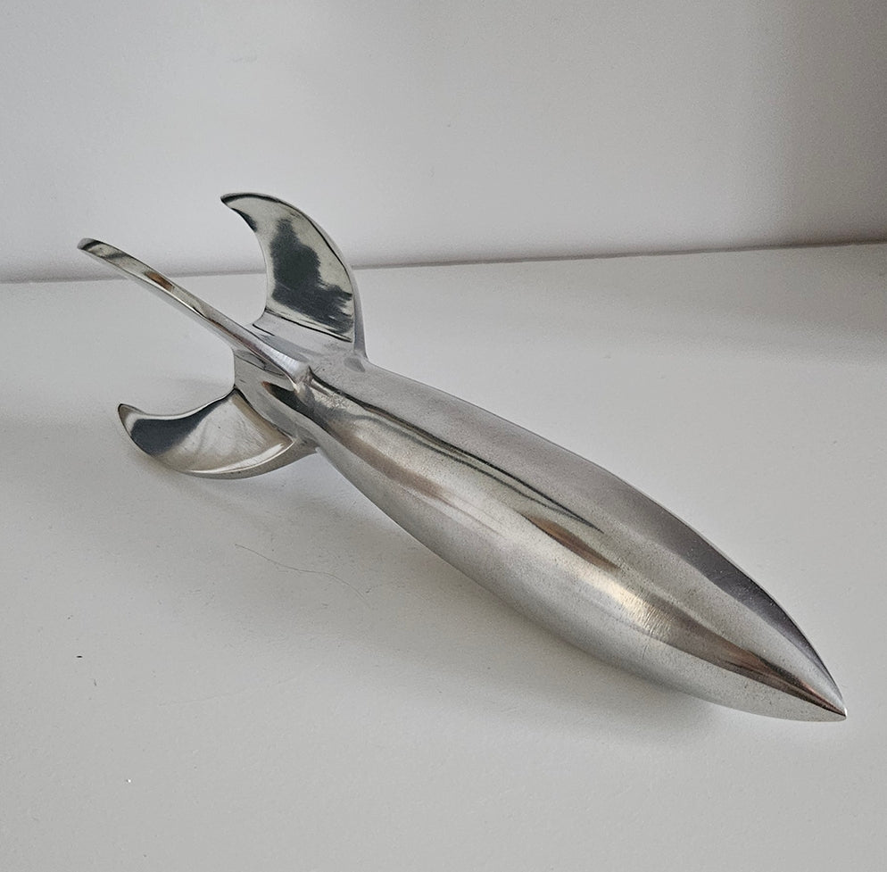 Rare Mid-Century Vintage Spage Age Aluminium Rocket, Spaceship