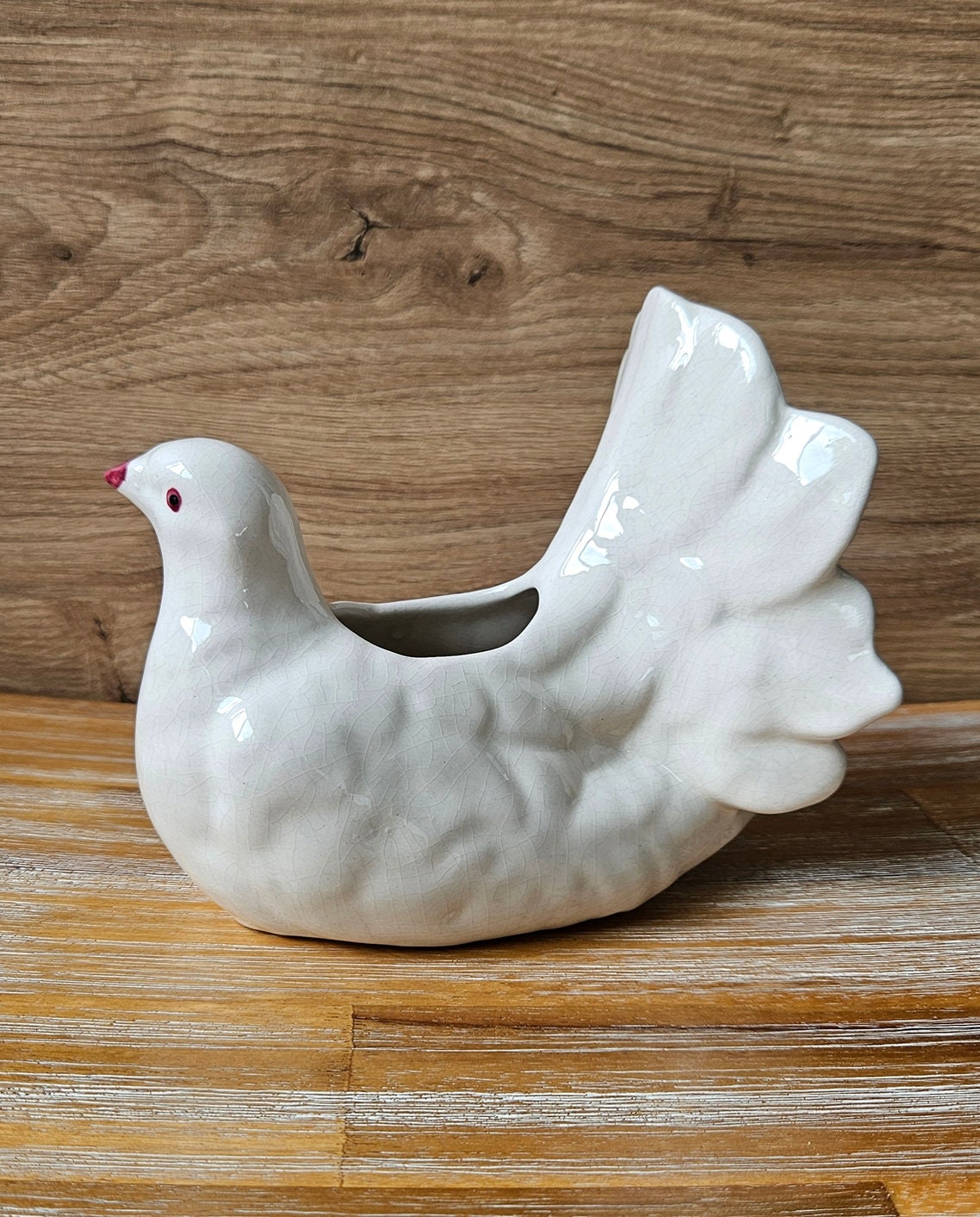 Vintage Ceramic Pigeon Dove Shaped Planter
Active