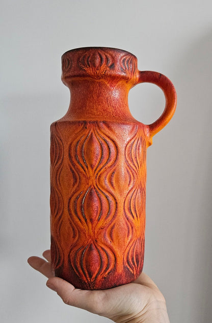 Mid-Century Retro West German 'Amsterdam/Onion' Vase By Scheurich Keramik In Orange