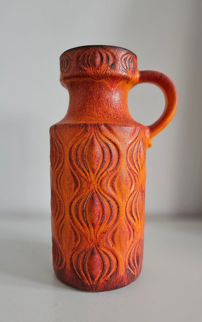 Mid-Century Retro West German 'Amsterdam/Onion' Vase By Scheurich Keramik In Orange