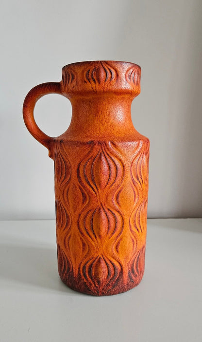 Mid-Century Retro West German 'Amsterdam/Onion' Vase By Scheurich Keramik In Orange