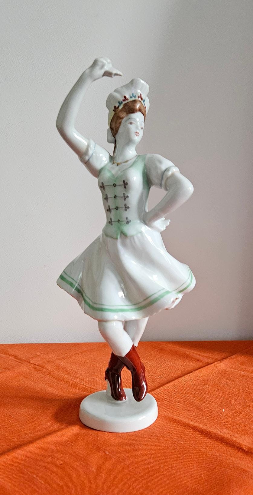 Rare Vintage Hungarian Hollohaza Porcelain Folk Dancer Figurine