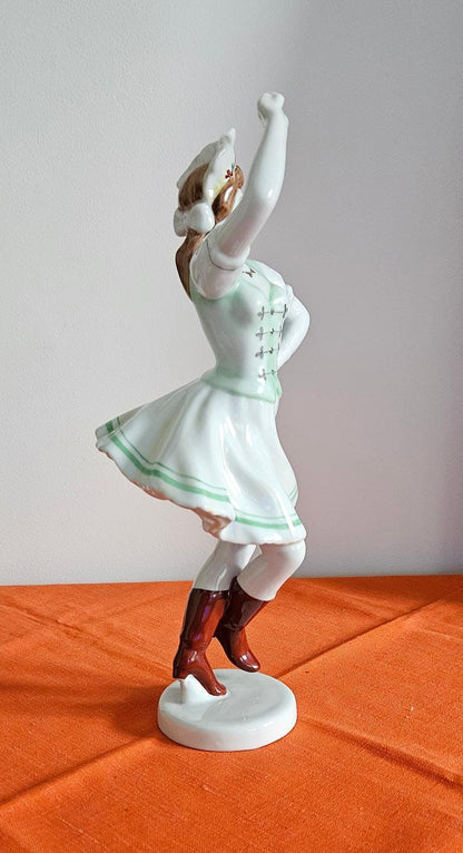 Rare Vintage Hungarian Hollohaza Porcelain Folk Dancer Figurine