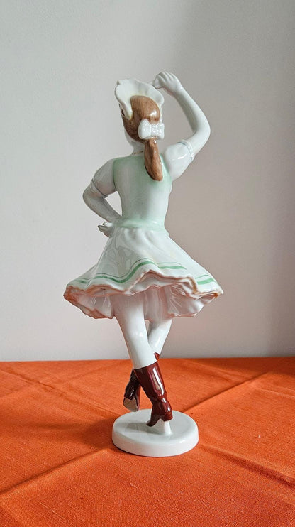 Rare Vintage Hungarian Hollohaza Porcelain Folk Dancer Figurine