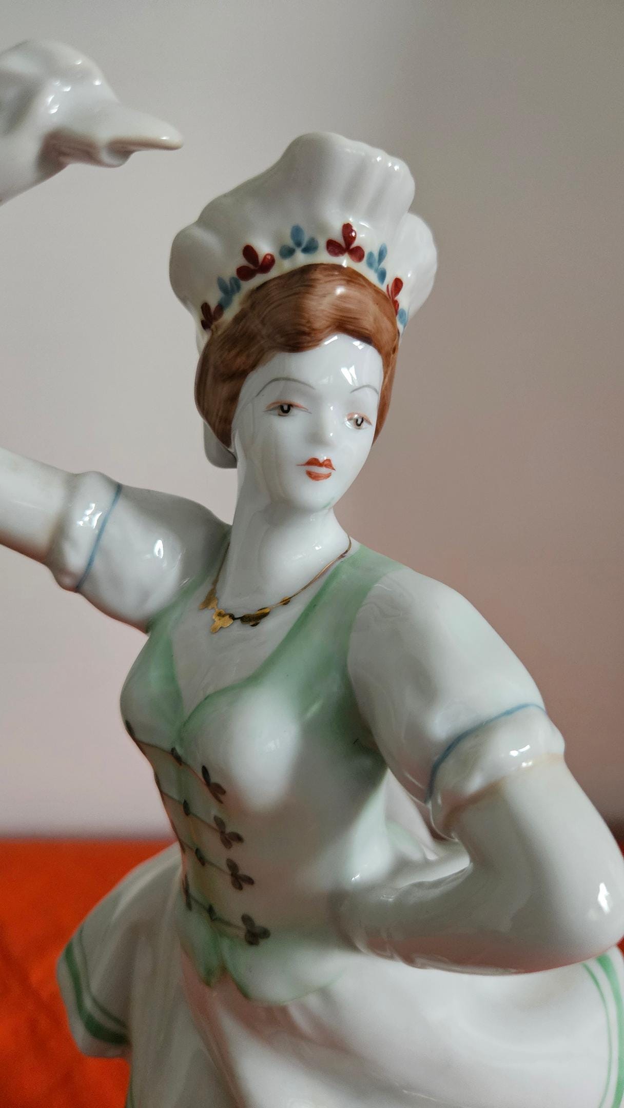 Rare Vintage Hungarian Hollohaza Porcelain Folk Dancer Figurine